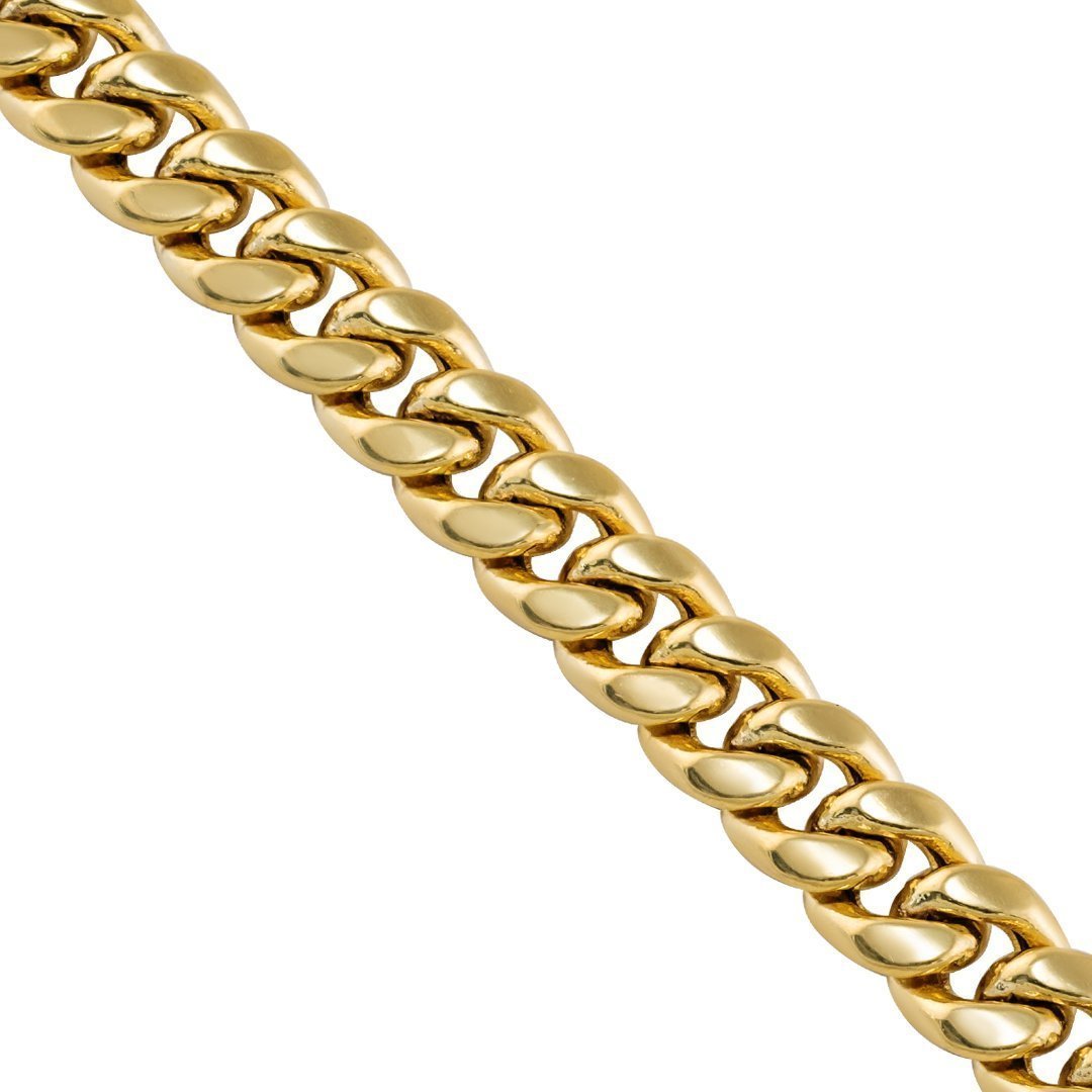 10k Yellow Gold Hollow Cuban Chain 7.50 mm