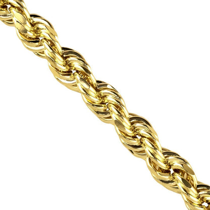 10k Yellow Gold Hollow Rope Chain 5.5 mm