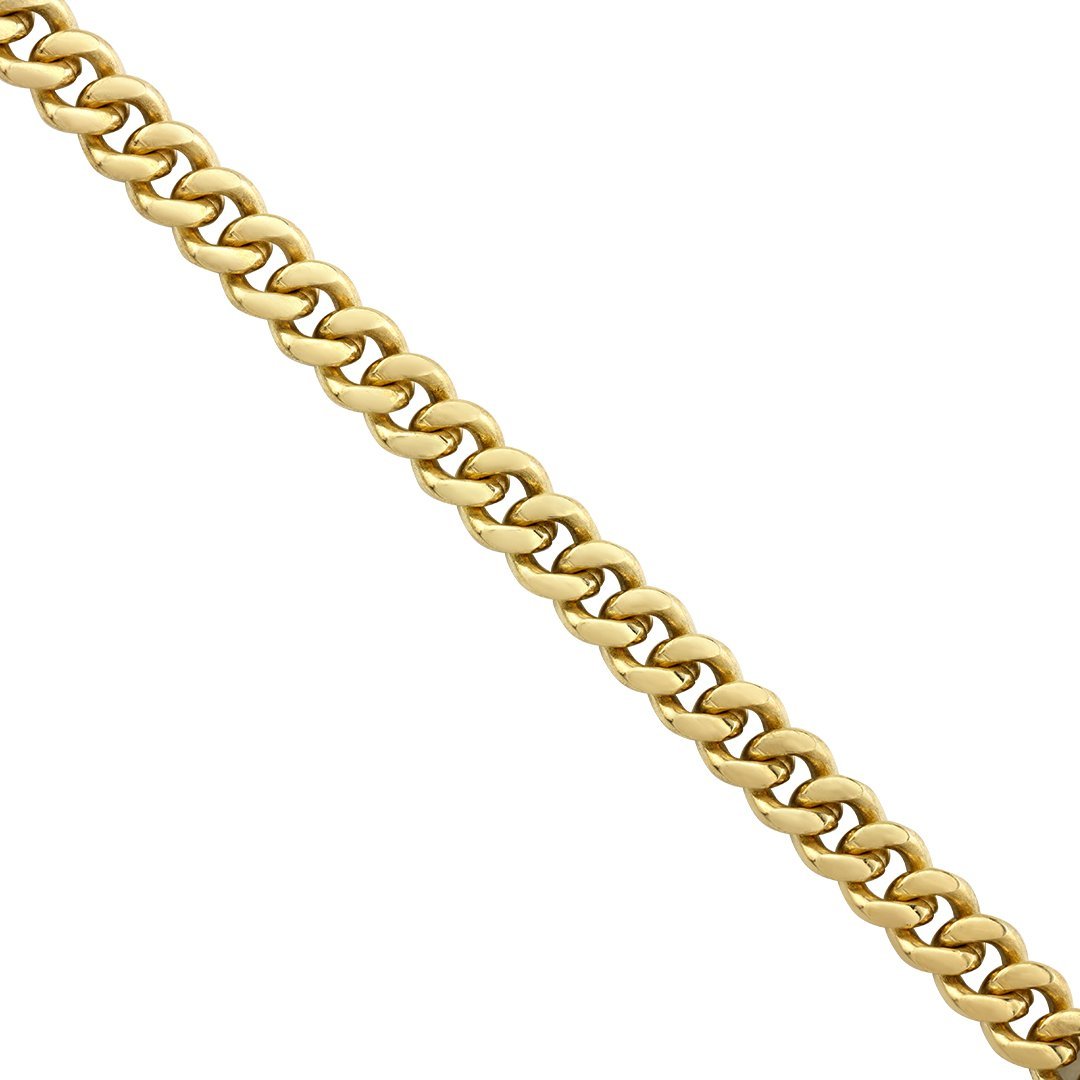 14k Yellow Gold Solid Mens Cuban Link Chain 4 mm