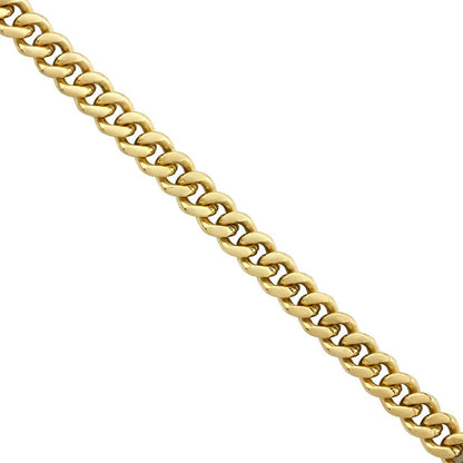 14k Yellow Gold Solid Mens Cuban Link Chain 4 mm