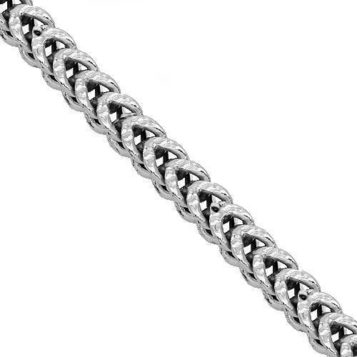 14k White Gold Mens Franco Chain 3 mm