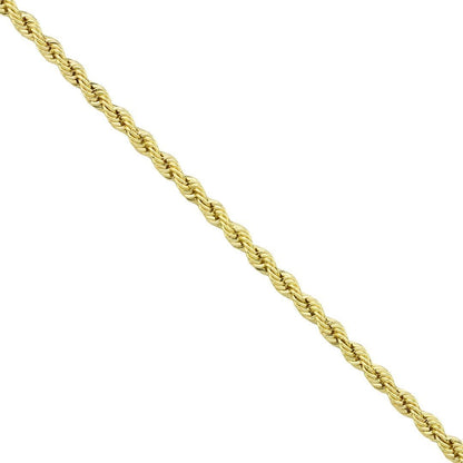 14k Yellow Gold Hollow Rope Chain 3.5 mm