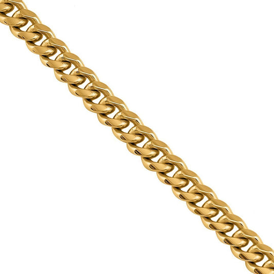 14k Yellow Solid Gold Miami Cuban Link Chain 5 mm