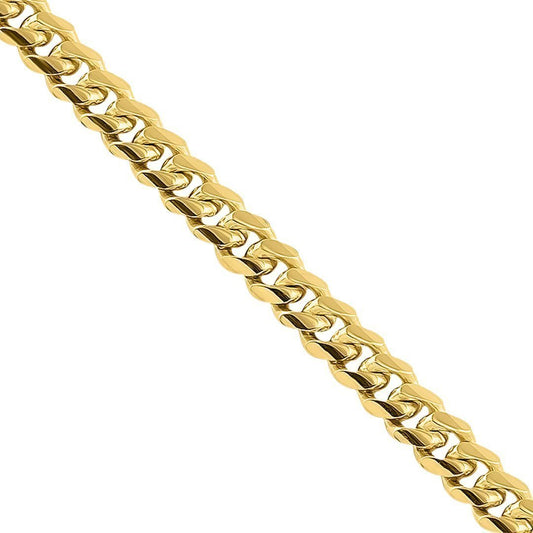 14k Yellow Gold Solid Cuban Link Chain 3 mm