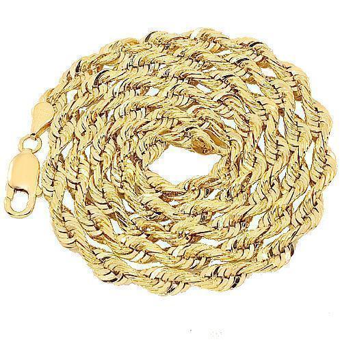 14k Yellow Gold Rope Chain 4 mm